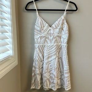 Superdown White Sequin Dress